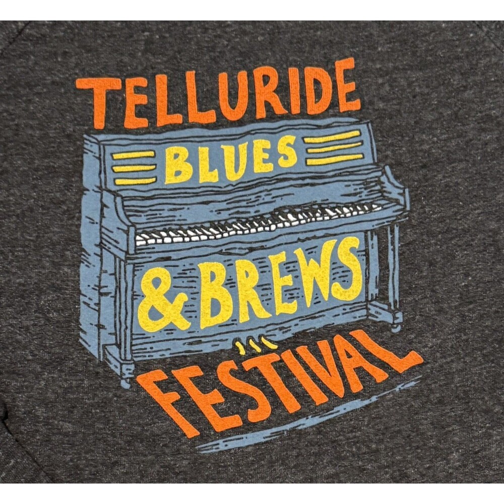 Telluride Blues And Brews Festival Hooded Sweatshirt Zip Medium Hoodie Grey